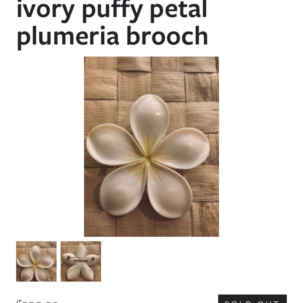 Ivory Plumeria Brooch